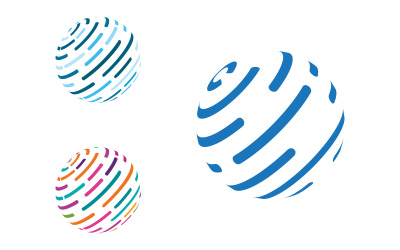 Modern Wire World Logo Şablonu vektör çizimi v.7
