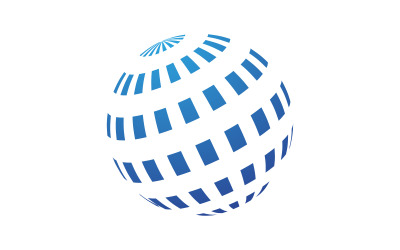 Modern Wire World Logo Şablonu vektör çizimi v.8