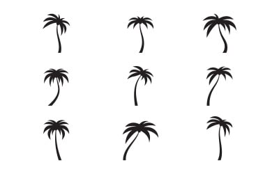 Palm tree icon summer beach logo template v.13