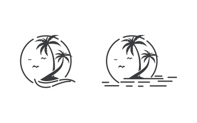 Palmensymbol Sommerstrand Logo Vorlage v.5