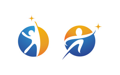 Zdrowy Człowiek znak logo ilustracja wektorowa projekt v.5