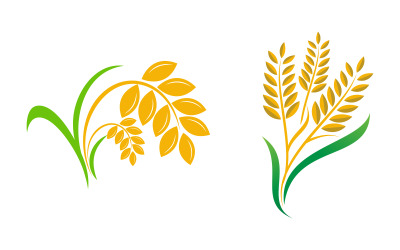 Agricoltura fattoria grano riso icona vettoriale illustrazione design v.2