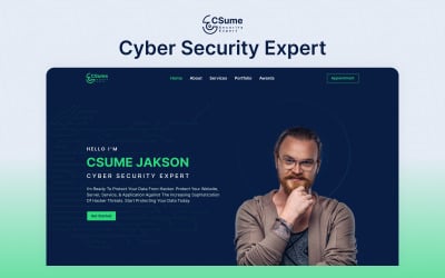 Csume – Šablona Elementor Portfolio Expert pro kybernetickou bezpečnost