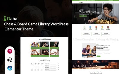 Daba - Tema WordPress Elementor para biblioteca de jogos de tabuleiro e xadrez