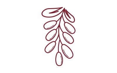 Dates Fresh Fruit illustration Logo design template v.4