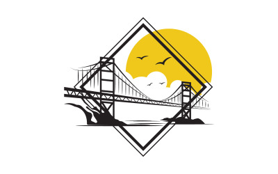 Die Bridge-Illustration - Logo-Design-Vorlage v.12