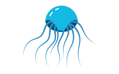 Jelly fish cute illustration Logo design template v.18