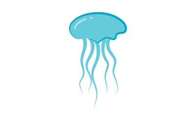 Jelly fish cute illustration Logo design template v.3