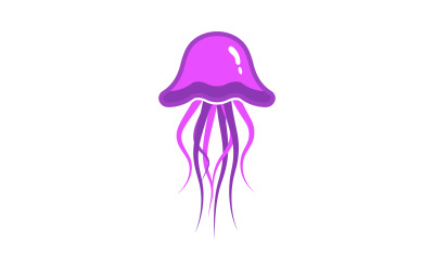 Plantilla de diseño de logotipo con ilustración de medusa linda v.6