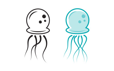 Quallen niedliche Illustration Logo-Design-Vorlage v.14