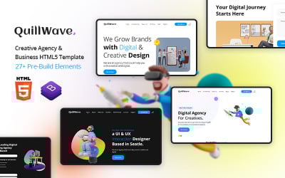 QuillWave - Modèle HTML5 de solution commerciale et numérique