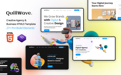 QuillWave – šablona HTML5 pro obchodní a digitální řešení