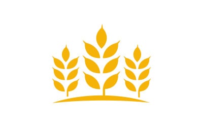 Agriculture Wheat rice farm vector icon illustration template v.2