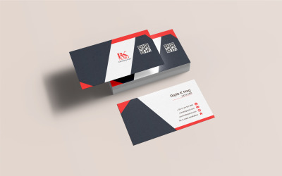 Бесплатная черно-красная простая визитная карточка