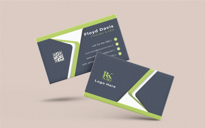 Black and Green corporate business card template
