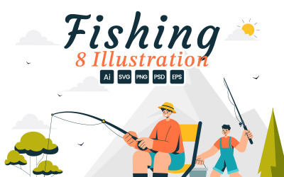 8 Fishing Adventure Illustration