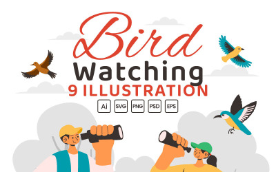 9 Bird Watching Activity Illustration