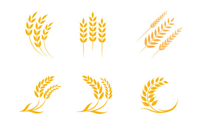 Landwirtschaft Weizen Reis Farm Vektor-Symbol Illustration Vorlage v.1