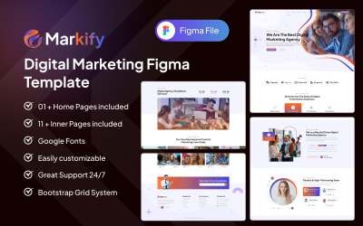 Markify digitális marketing Figma sablon.