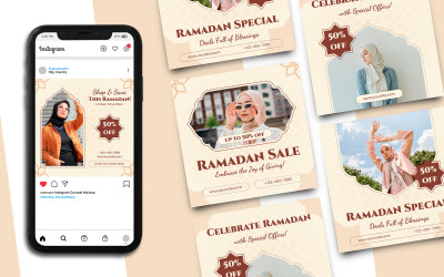 Plantilla de publicación de Instagram de rebajas de Ramadán 734