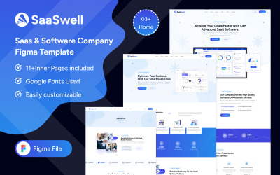 SaaSwell – Figma-Vorlage für Saas- und Softwareunternehmen