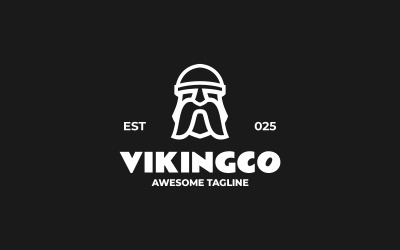 Szablon logo Vikingco Line Art