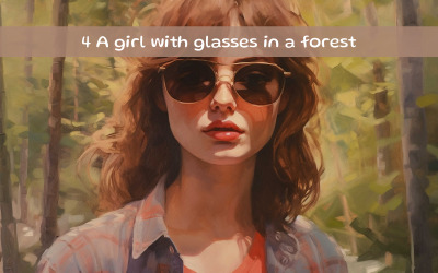 A girl with glasses in a forest