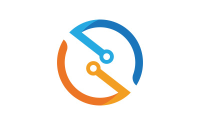 Diseño de plantilla de logotipo moderno de circuito digital v.12