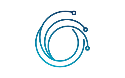 Diseño de plantilla de logotipo moderno de circuito digital v.15