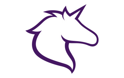 Einhorn-Pferd-Logo-Symbol, Vektor-Illustration, Design-Vorlage v.1
