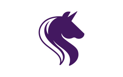Einhorn-Pferd-Logo-Symbol, Vektor-Illustration, Design-Vorlage v.2
