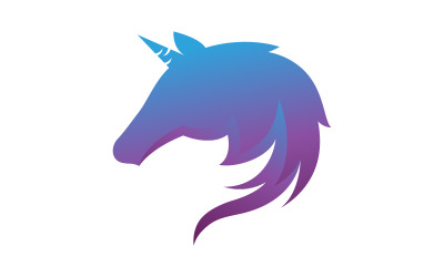 Einhorn-Pferd-Logo-Symbol, Vektor-Illustration, Design-Vorlage v.4