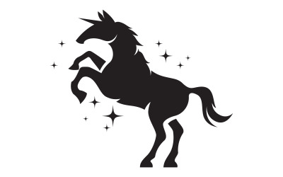 Einhorn-Pferd-Logo-Symbol, Vektor-Illustration, Design-Vorlage v.6