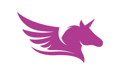 Einhorn-Pferd-Logo-Symbol, Vektor-Illustration, Design-Vorlage v.7