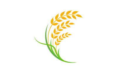 Landwirtschaft Weizen Reis Farm Vektor-Symbol Illustration Vorlage v.7