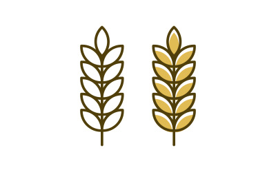 Plantilla de ilustración de icono de vector de granja de arroz de trigo agrícola v.9
