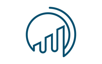 Plantilla de logotipo de finanzas empresariales con gráficos de información, diseño de icono v.17