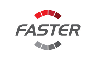 Daha Hızlı ve Hızölçer simgesi otomatik logo illüstrasyon tasarımı v.13