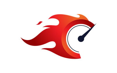 Faster and Speedometer icon for auto logo illustration design v.10