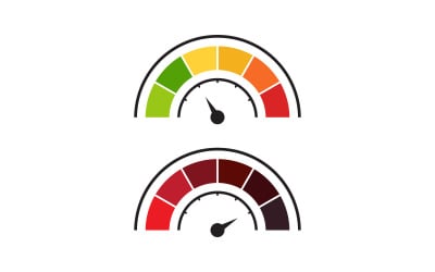 Faster and Speedometer icon for auto logo illustration design v.4