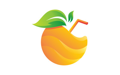 Illustrazione vettoriale dell&amp;#39;icona del logo di frutta fresca arancione v.2