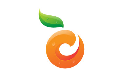 Illustrazione vettoriale dell&amp;#39;icona del logo di frutta fresca arancione v.7