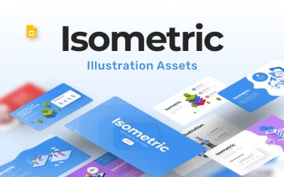 Izometrikus illusztráció Google Slides sablon