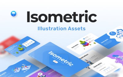 Izometrikus illusztráció Keynote sablon