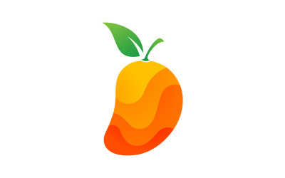 Mango frutta fresca logo design icona vettoriale illustrazione v.4