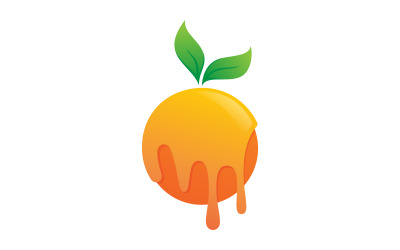 Orange frisches Obst Logo Design Vektorsymbol Illustration v.9