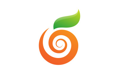 Orangefarbenes Logo für frisches Obst, Vektorsymbol-Illustration v.3