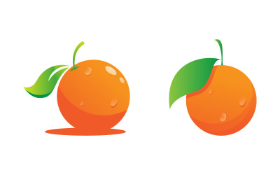 Projekt logo świeżego owocu pomarańczowego Ilustracja ikony wektorowej v.6