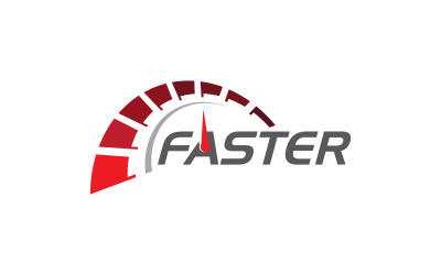 Schneller und Tachometer-Symbol für Auto-Logo-Illustrationsdesign v.2