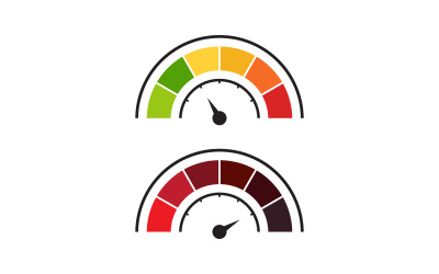 Schneller und Tachometer-Symbol für Auto-Logo-Illustrationsdesign v.4